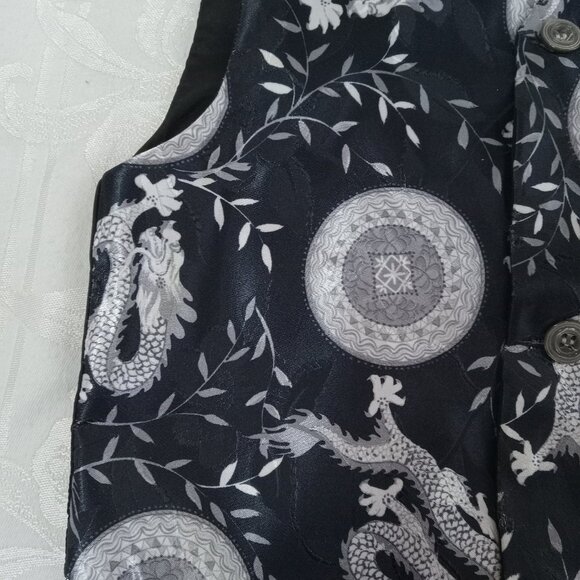Boys Size 4 Dragon Vest Black Asian Japan China Wedding Formal - Picture 7 of 13